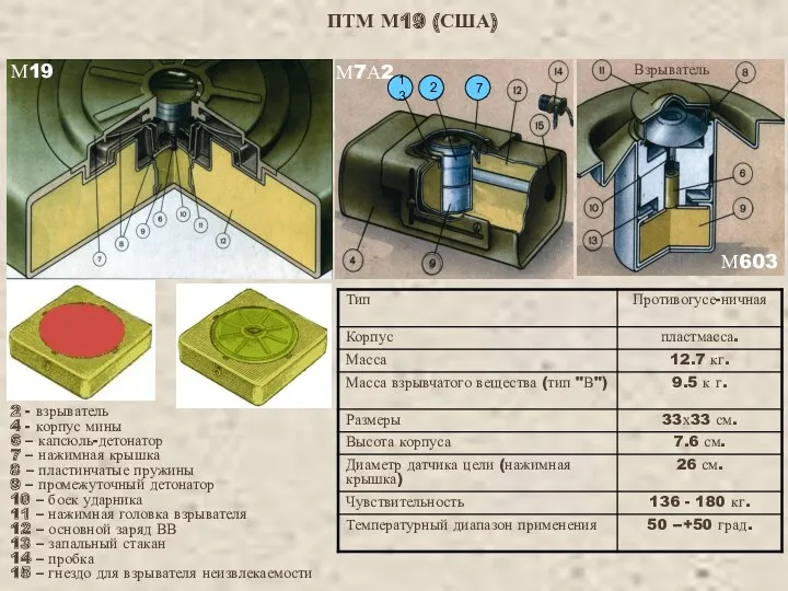 2 - взрыватель 4 - корпус мины 6 – капсюль-детонатор