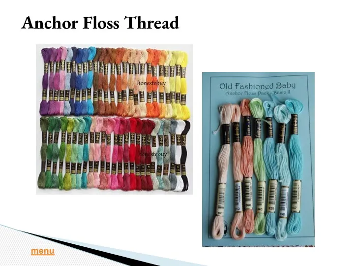 Anchor Floss Thread menu