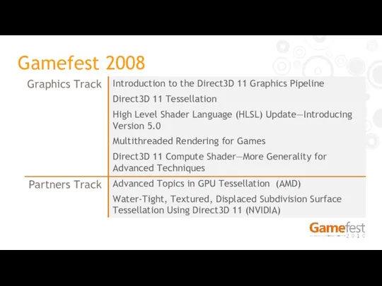 Gamefest 2008 Graphics Track Introduction to the Direct3D 11 Graphics