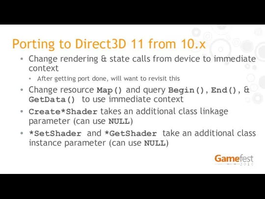 Porting to Direct3D 11 from 10.x Change rendering & state