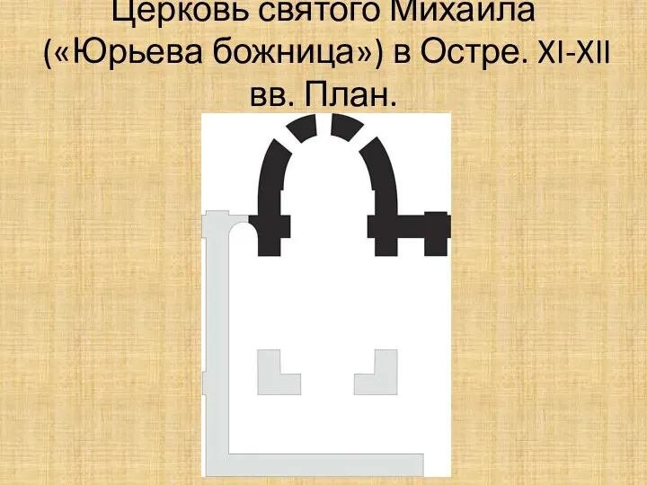 Церковь святого Михаила («Юрьева божница») в Остре. XI-XII вв. План.