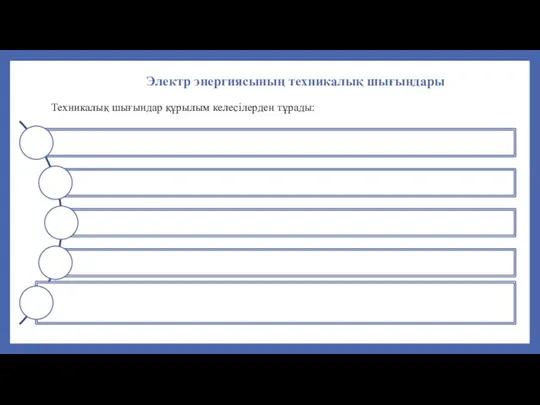 Электр энергиясының техникалық шығындары Техникалық шығындар құрылым келесілерден тұрады: