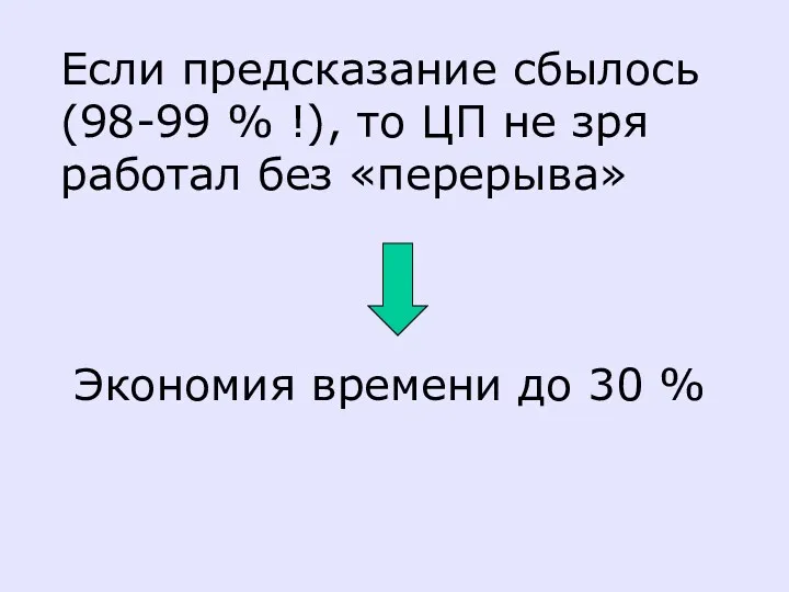 Если предсказание сбылось (98-99 % !), то ЦП не зря