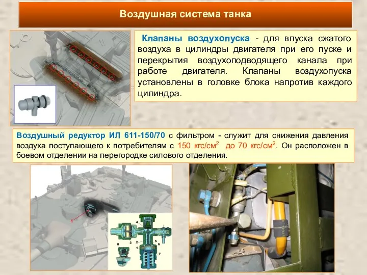 Клапаны воздухопуска - для впуска сжатого воздуха в цилиндры двигателя