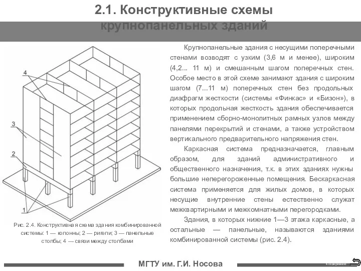 МГТУ им. Г.И. Носова Крупнопанельные здания с несущими поперечными стенами