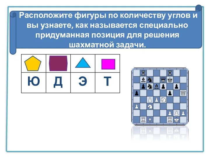 Расположите фигуры по количеству углов и вы узнаете, как называется