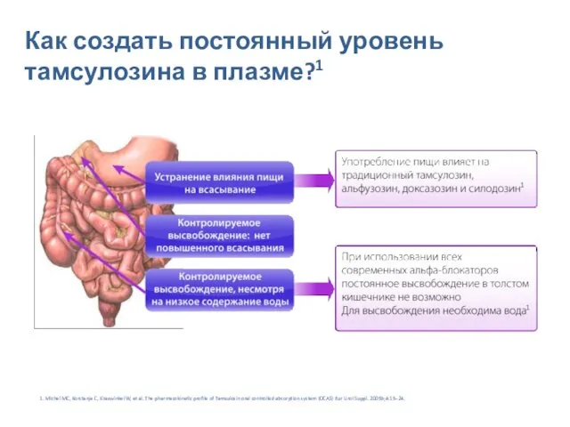 Как создать постоянный уровень тамсулозина в плазме?1 1. Michel MC,