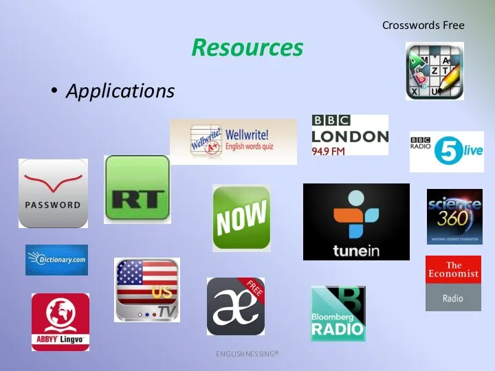 Resources ENGLISHNESSING® Applications Crosswords Free