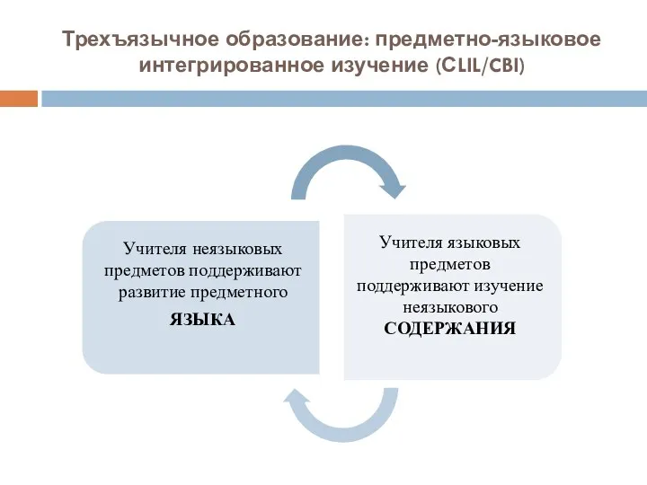 Трехъязычное образование: предметно-языковое интегрированное изучение (СLIL/CBI)