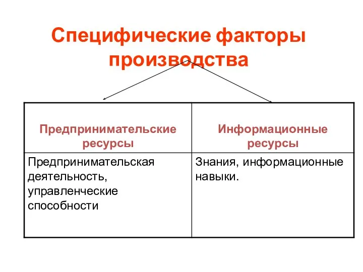 Специфические факторы производства