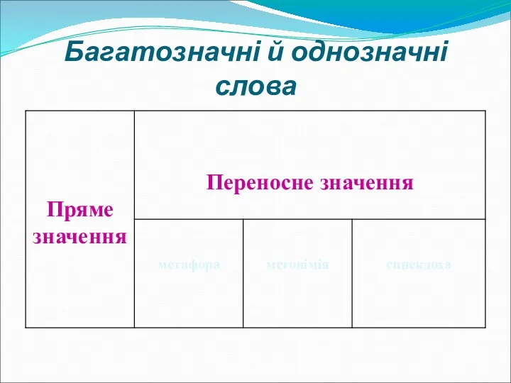 Багатозначні й однозначні слова