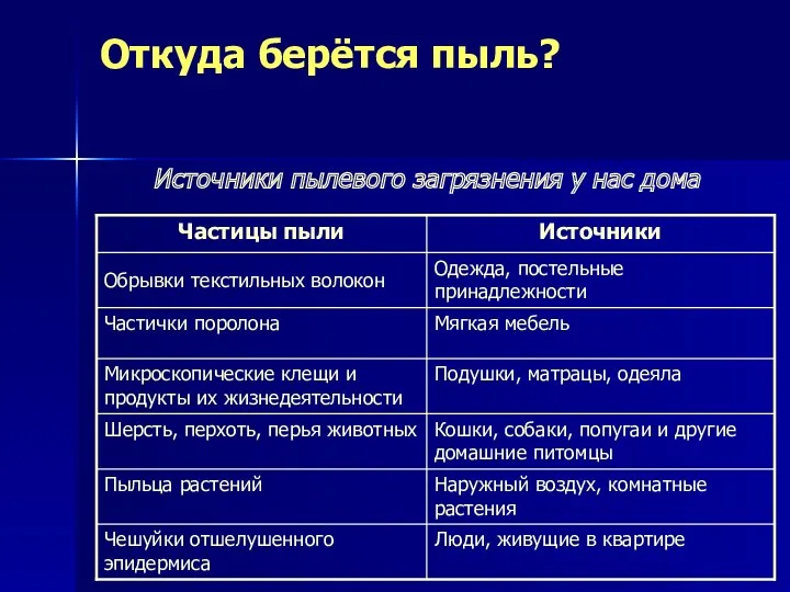 Откуда берётся пыль? Источники пылевого загрязнения у нас дома