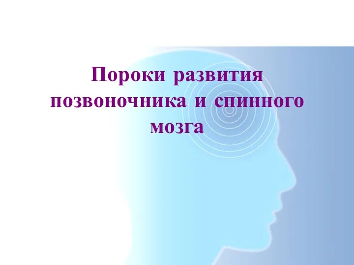 Пороки развития позвоночника и спинного мозга