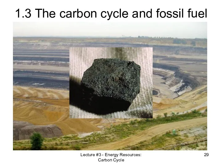 Lecture #3 - Energy Resources: Carbon Cycle 1.3 The carbon cycle and fossil fuel formation