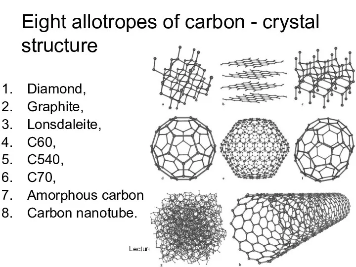 Lecture #3 - Energy Resources: Carbon Cycle Eight allotropes of