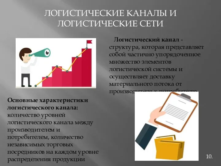 ЛОГИСТИЧЕСКИЕ КАНАЛЫ И ЛОГИСТИЧЕСКИЕ СЕТИ Логистический канал - структура, которая