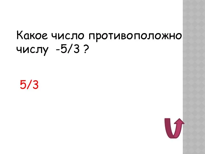 Какое число противоположно числу -5/3 ? 5/3