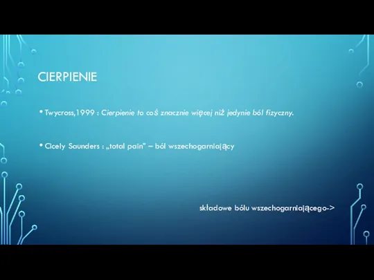 CIERPIENIE Twycross,1999 : Cierpienie to coś znacznie więcej niż jedynie