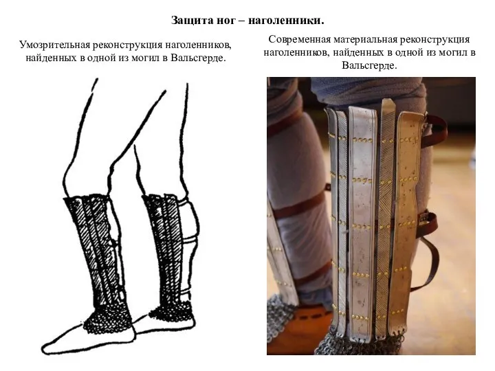 Защита ног – наголенники. Умозрительная реконструкция наголенников, найденных в одной