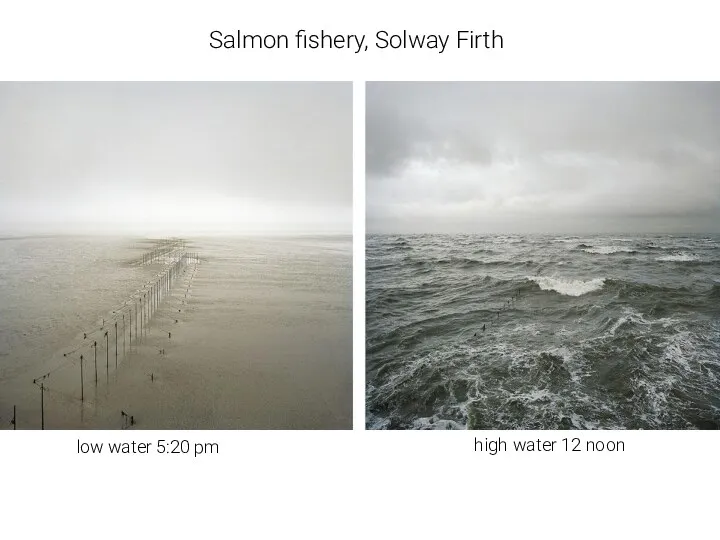 Salmon fishery, Solway Firth low water 5:20 pm high water 12 noon
