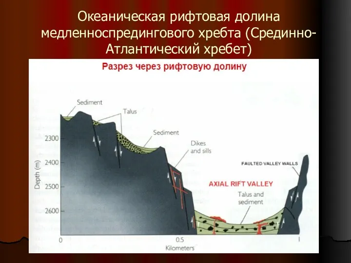 Океаническая рифтовая долина медленноспредингового хребта (Срединно-Атлантический хребет)