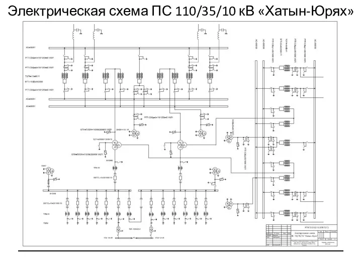 Электрическая схема ПС 110/35/10 кВ «Хатын-Юрях»