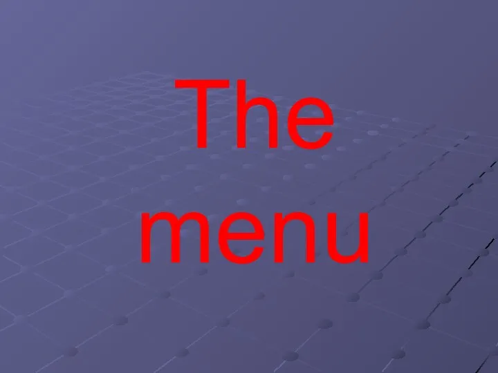 The menu