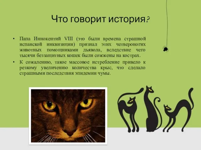 Что говорит история? Папа Иннокентий VIII (это были времена страшной