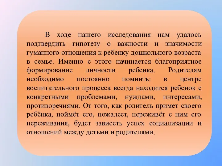 В ходе нашего исследования нам удалось подтвердить гипотезу о важности