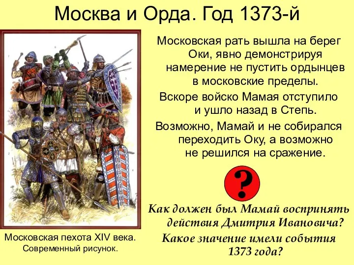 Москва и Орда. Год 1373-й Московская рать вышла на берег