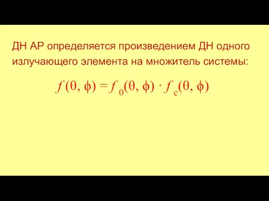 ДН АР определяется произведением ДН одного излучающего элемента на множитель