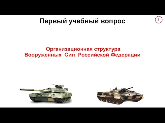 Первый учебный вопрос Организационная структура Вооруженных Сил Российской Федерации