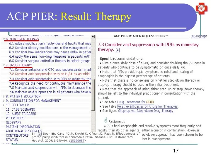 ACP PIER: Result: Therapy