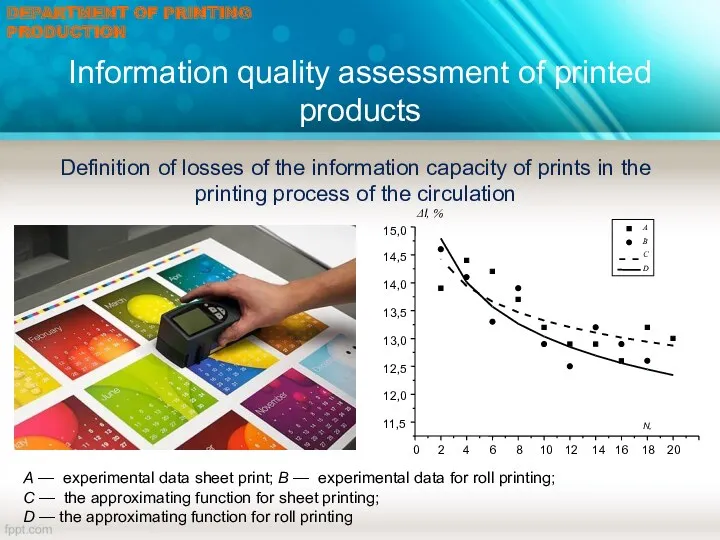 Information quality assessment of printed products Definition of losses of