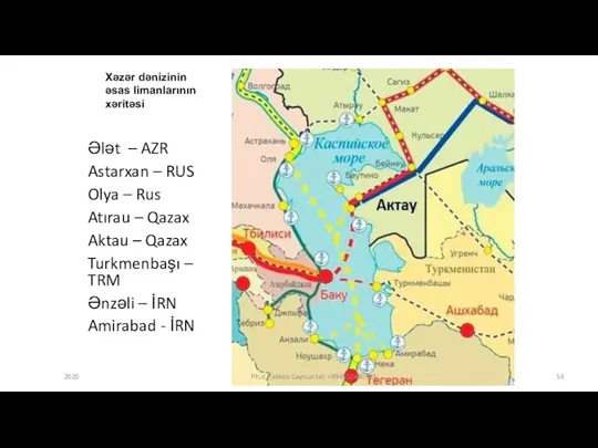 Xəzər dənizinin əsas limanlarının xəritəsi Ələt – AZR Astarxan –