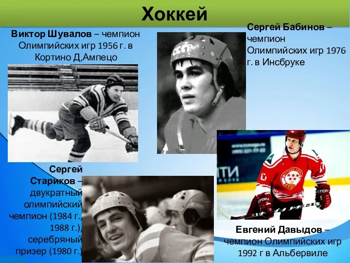 Хоккей Виктор Шувалов – чемпион Олимпийских игр 1956 г. в