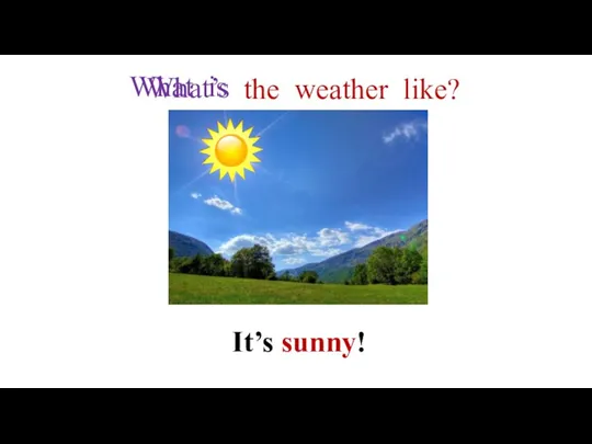the weather like? It’s sunny! What is What’s