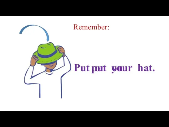 Remember: put on Put on your hat.