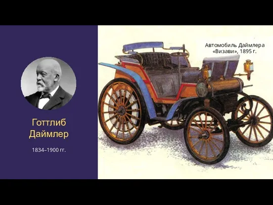 Готтлиб Даймлер 1834–1900 гг. Автомобиль Даймлера «Визави», 1895 г.