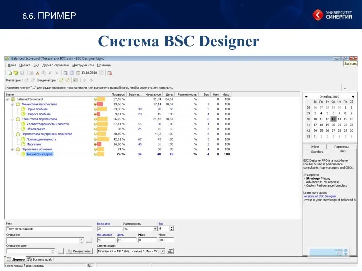 Система BSC Designer 6.6. ПРИМЕР