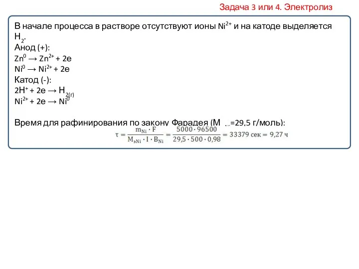 В начале процесса в растворе отсутствуют ионы Ni2+ и на