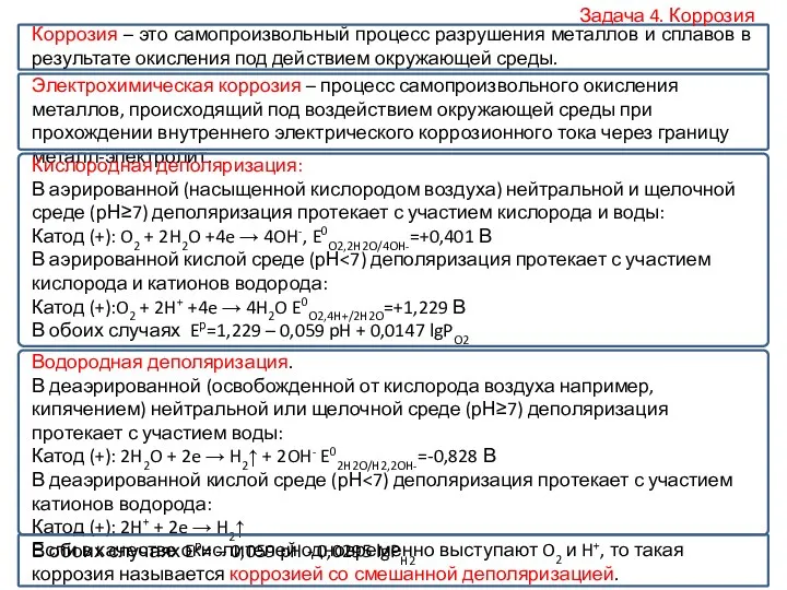 Коррозия – это самопроизвольный процесс разрушения металлов и сплавов в