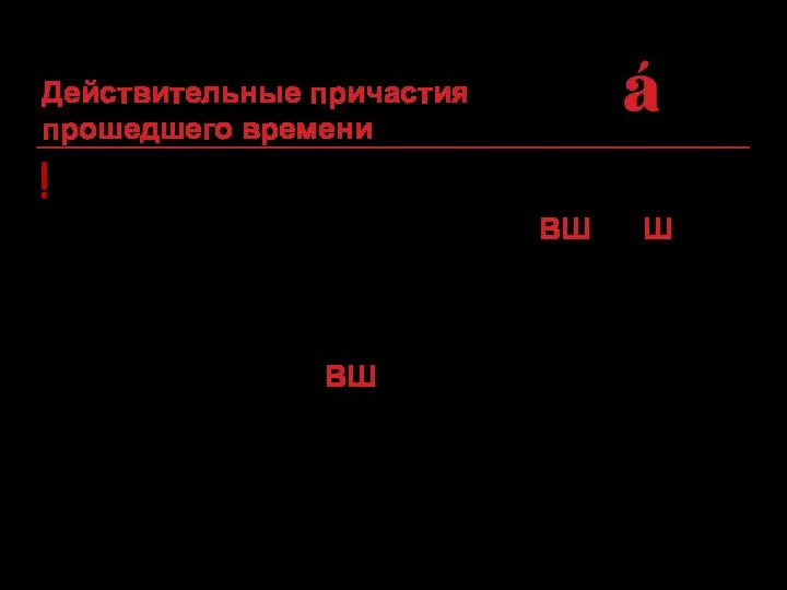 ! Образуются от основы инфинитива с помощью суффиксов прошедшего времени