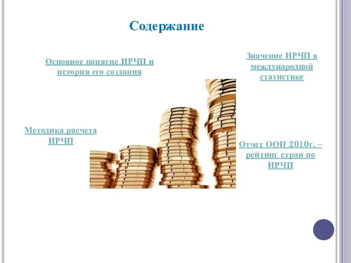 Содержание Основное понятие ИРЧП и история его создания Значение ИРЧП