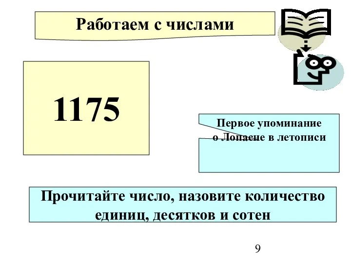 Работаем с числами 1175 Первое упоминание о Лопасне в летописи