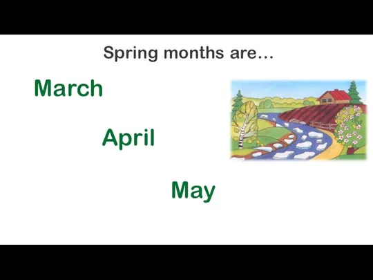 Spring months are… March April May