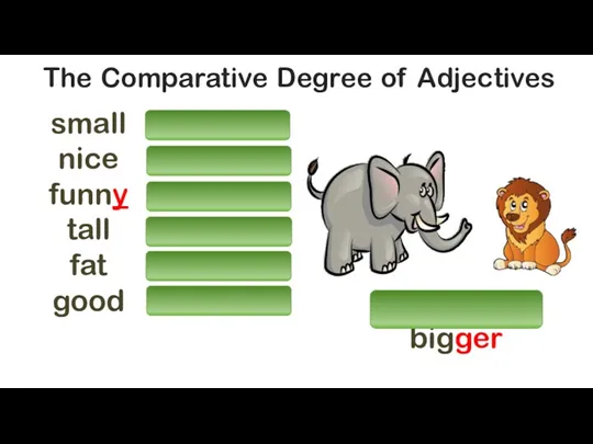 small nice funny tall fat good The Comparative Degree of