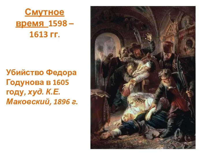 Смутное время 1598 – 1613 гг. Убийство Федора Годунова в