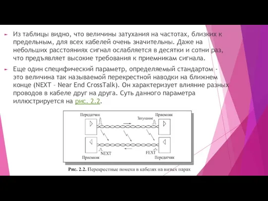 Из таблицы видно, что величины затухания на частотах, близких к