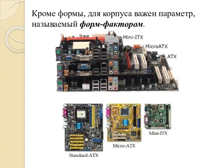 Кроме формы, для корпуса важен параметр, называемый форм-фактором.